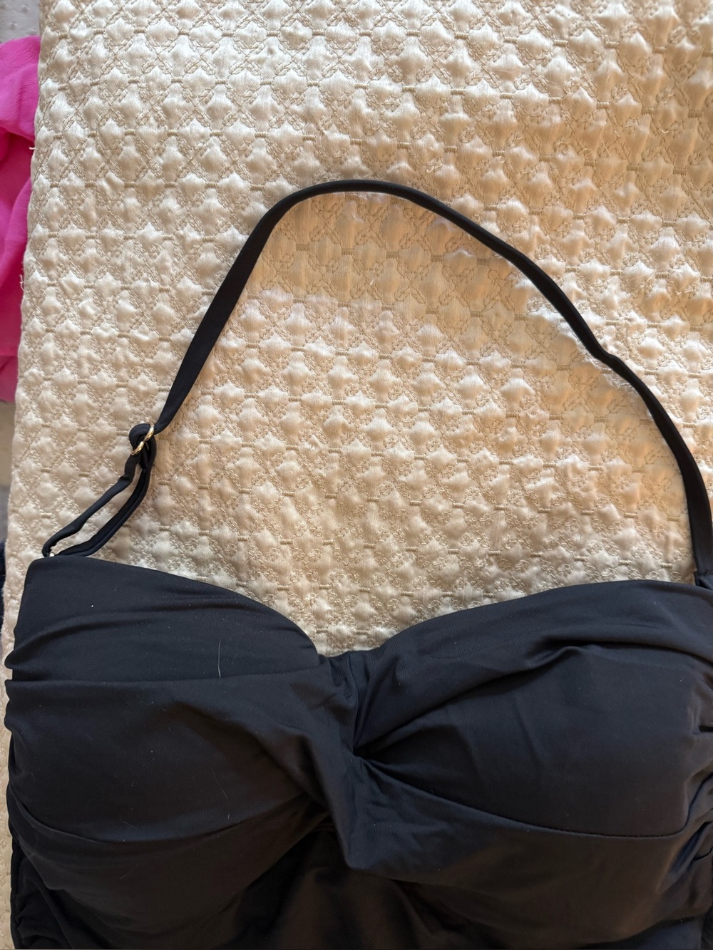 Anne Cole Black Strapless Bandeau Ruched One-Piece - Picture 9 of 9
